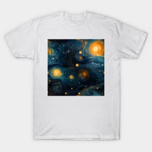 Van Gogh Starry Night Outer Space Pattern 8 T-Shirt